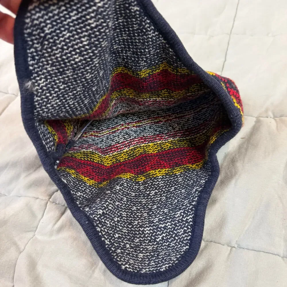 Hanna Andersson Fair Isle Winter Trapper Hat Cotton Ear Flaps Boys M Blue Red